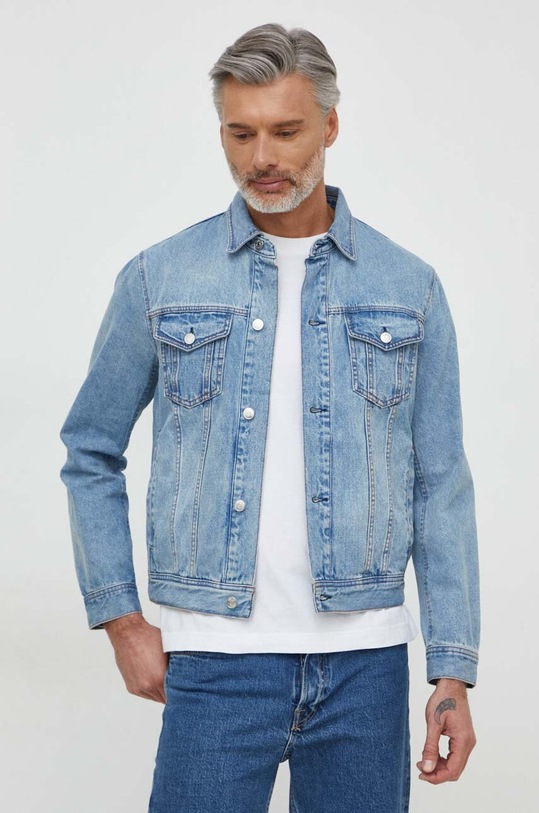 Armani Exchange kurtka jeansowa bez kaptura niebieski 8NZBP4.Z2P1Z.NOS