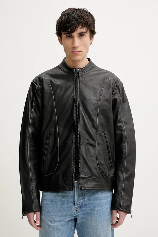 Kožená bunda Diesel L-KRIXY JACKET černá A16866.0EPAU