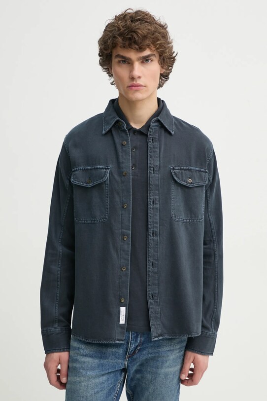 Сорочка Rag & Bone довгий темно-синій MED24S0004ZDMI