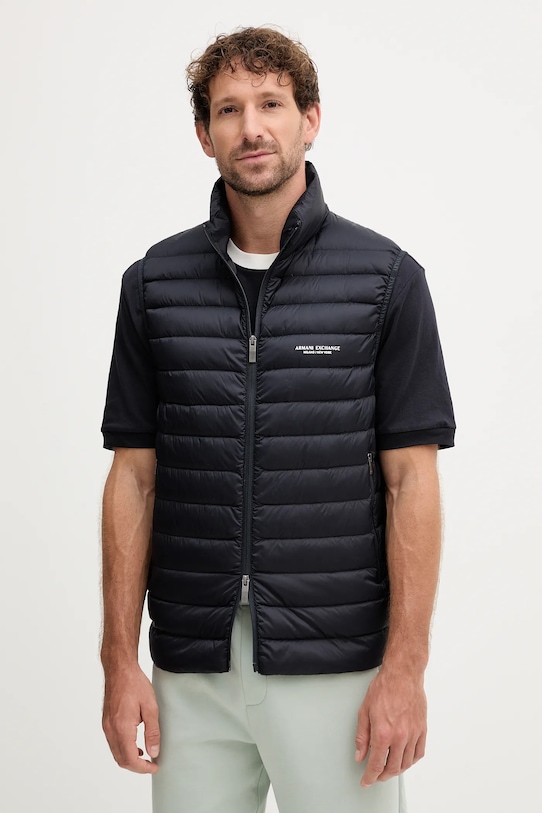 Armani Exchange bezrękawnik puchowy bez kaptura granatowy XM001576.AF16927.NOS