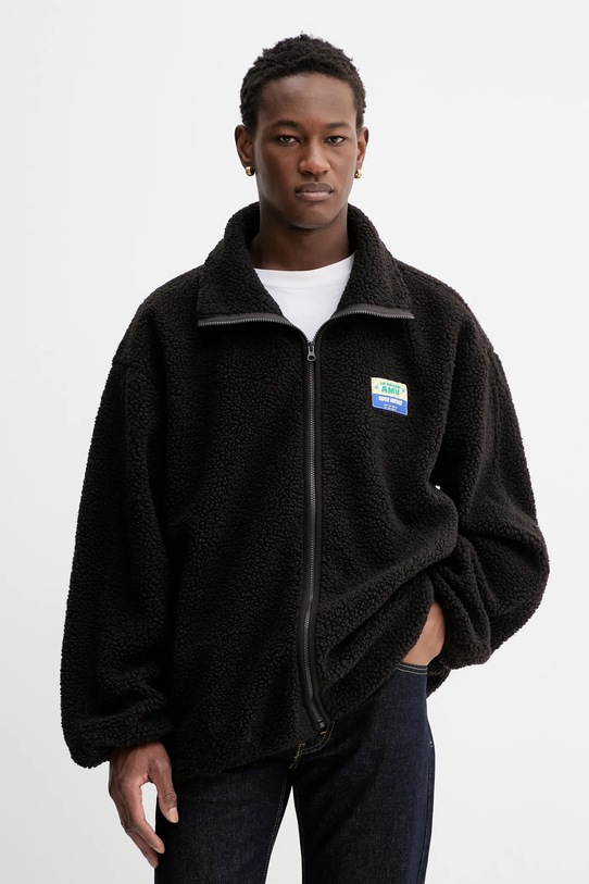 American Vintage bluza polarowa aplikacja brązowy MHOK17A