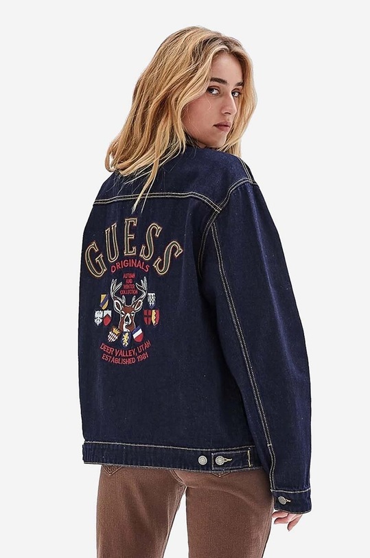Guess Originals kurtka jeansowa bawełniana Deer Denim M2BG71.D4DP2 granatowy