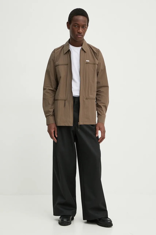 Rains kurtka Woven Shirt 18690 brązowy 18690.WOOD