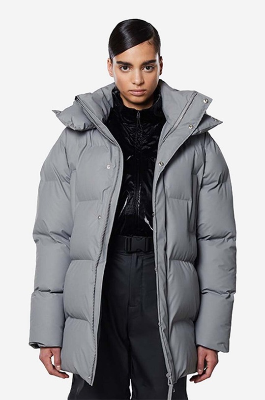 Clothing Rains jacket Hooded Puffer Coat 1524.ROCK gray