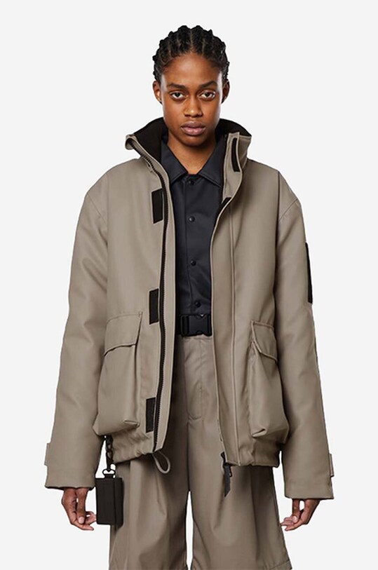 Odzież Rains kurtka Glacial Jacket 1527 1527.TAUPE brązowy