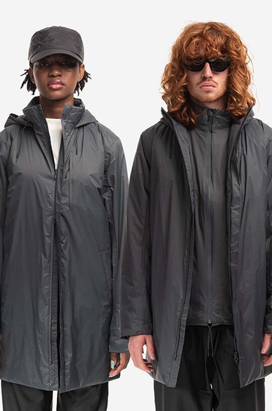 Rains geacă Padded Nylon Coat cu captuseala gri 15480.SLATE