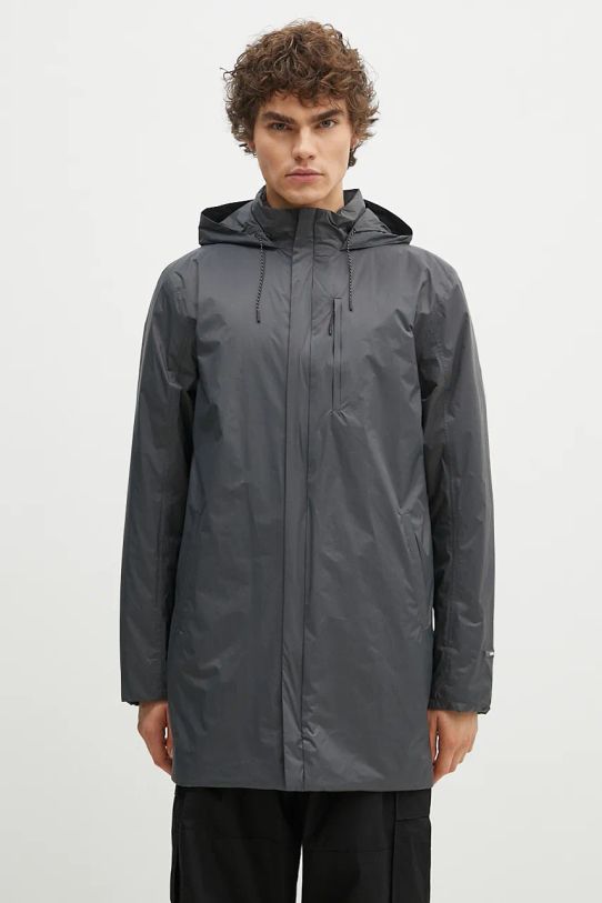 Rains jacket Padded Nylon Coat with gray 15480.SLATE