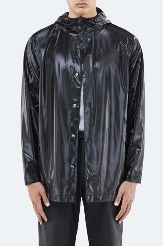 Rains rain jacket Short Coat with black 1267.SHINYBLACK