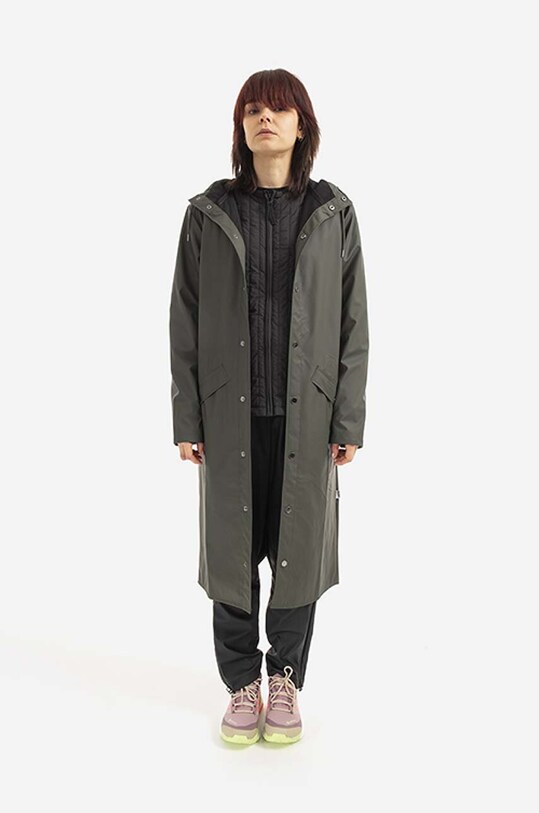 Одяг Дощовик Rains Longer Jacket 18360.GREEN зелений