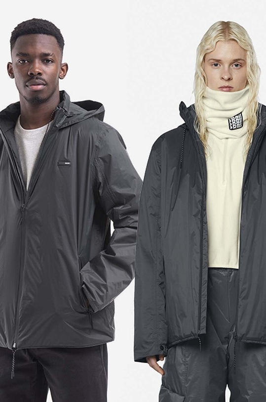 Bunda Rains Padded Nylon Jacket 15470 SLATE oversize sivá 15470.SLATE