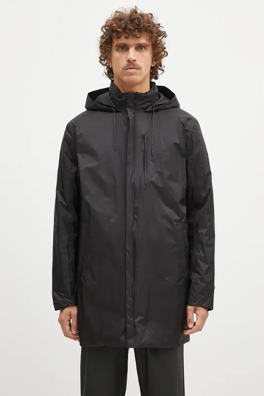 Rains jacket Padded Nylon Coat with black 15480.BLACK