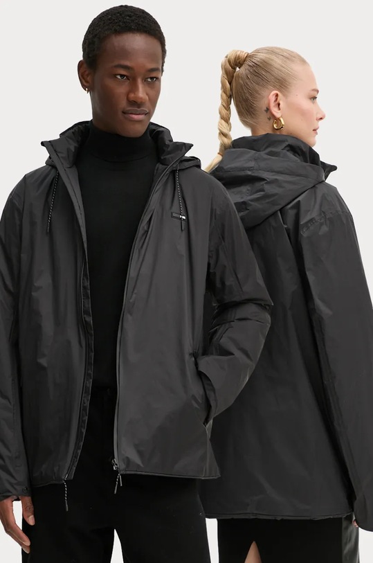 Rains giacca Padded Nylon Jacket con nero 15470.BLACK