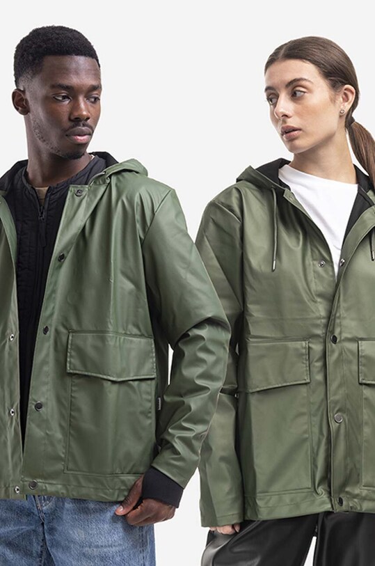 Rains rain jacket Short Hooded Coat