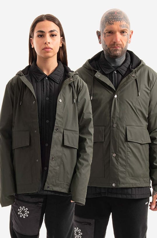 Rains rain jacket Short Hooded Coat