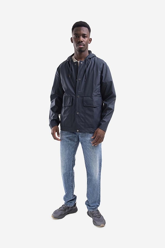 Rains rain jacket Short Hooded Coat 18260.NAVY navy AA00