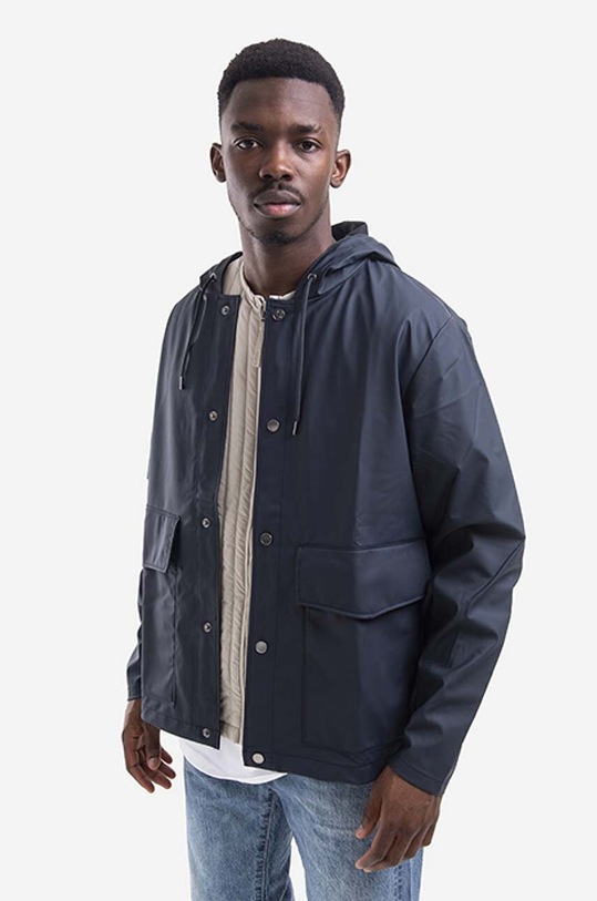 Rains rain jacket Short Hooded Coat 18260.NAVY