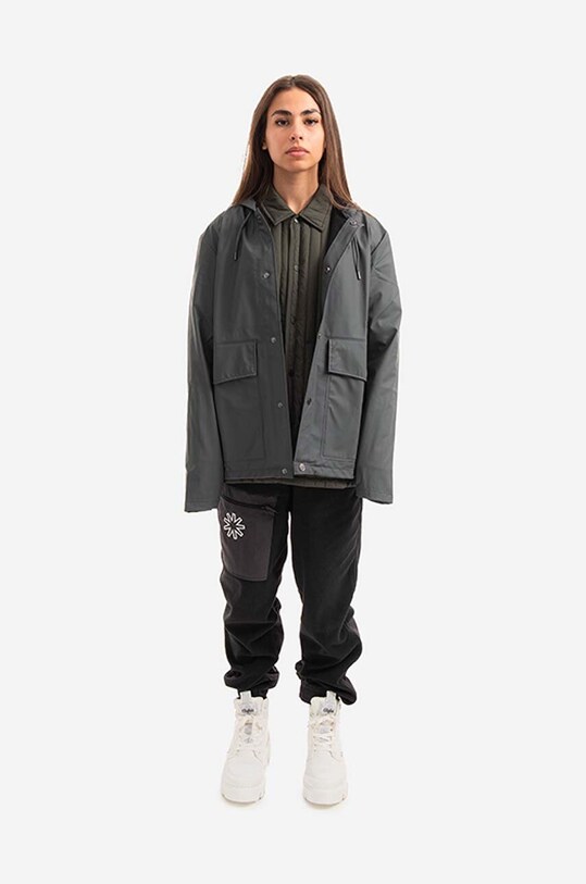 Rains rain jacket Short Hooded Coat 18260.SLATE gray AA00