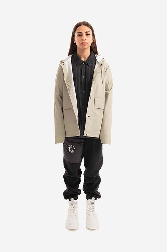 Rains rain jacket Short Hooded Coat 18260.CEMENT gray AA00