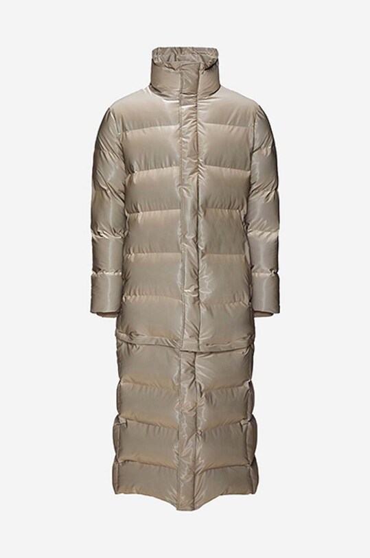 Rains jacket Extra Long Puffer Coat brown 1536.VELVETTAUPE
