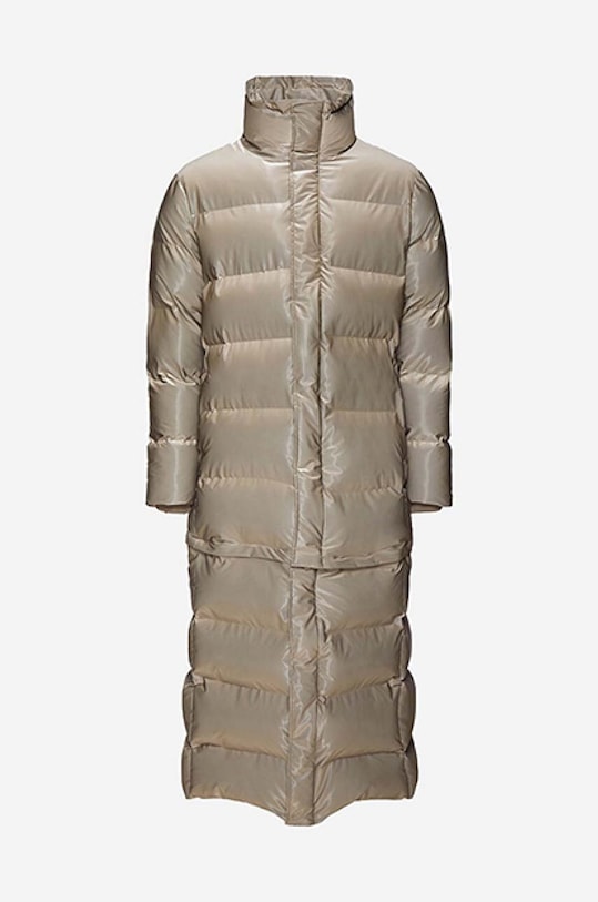 Bunda Rains Extra Long Puffer Coat hnědá 1536.VELVETTAUPE