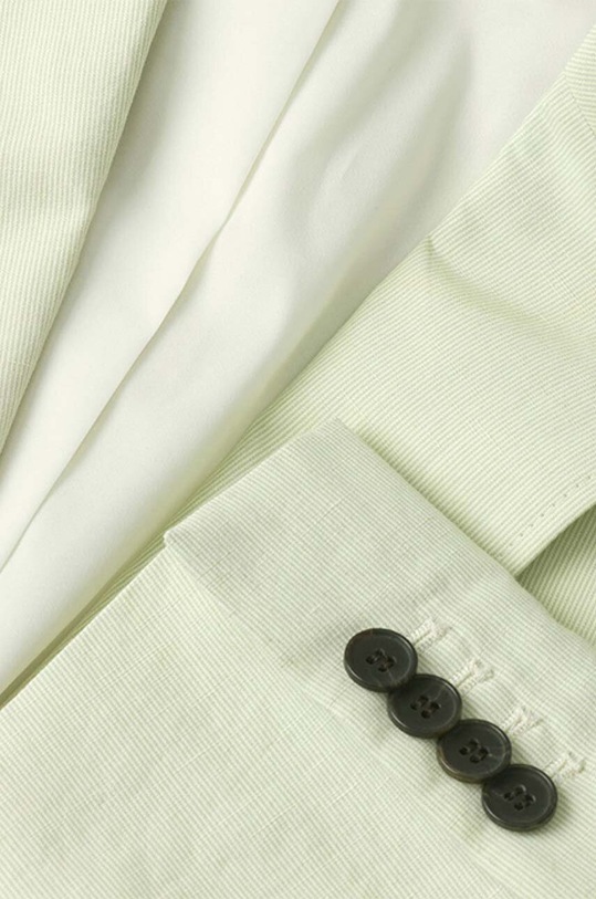 Sako s dodatkom lana Wood Wood Madeleine Mini Stripe Blazer zelena 12211201.5291