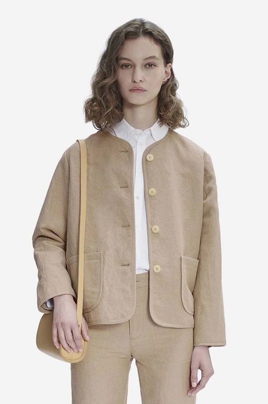 Plátěné sako A.P.C. Blouson Katia LIAEO.F02803 béžová AA00