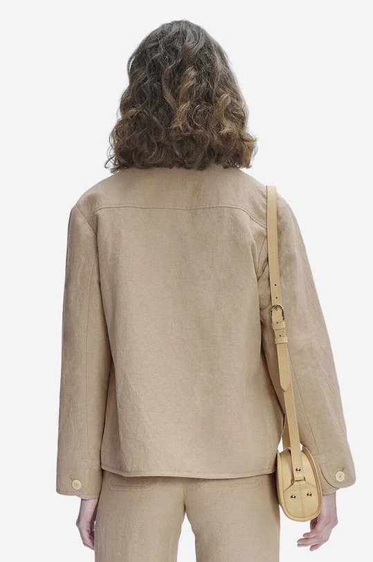 Plátěné sako A.P.C. Blouson Katia béžová LIAEO.F02803
