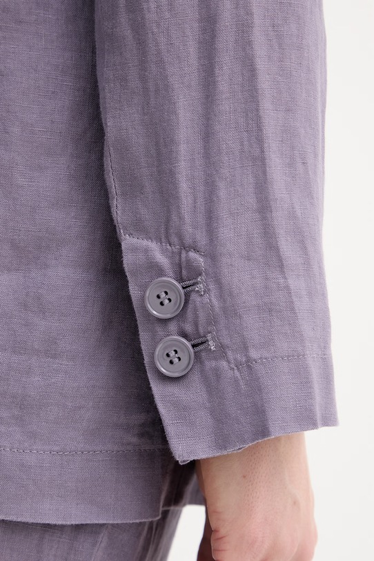 United Colors of Benetton jednořadé sako dámské lněné 2AGHDW00R. fialová