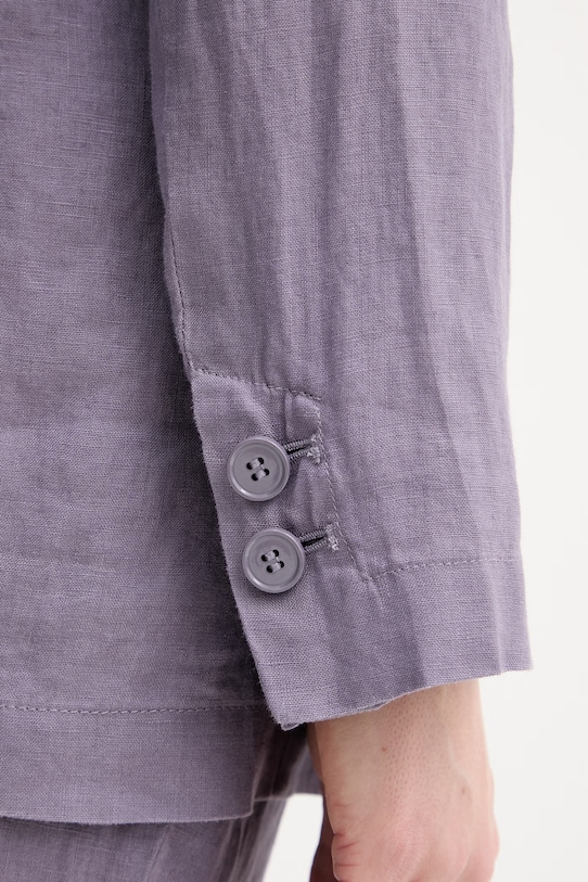 United Colors of Benetton jednořadé sako dámské lněné 2AGHDW00R. fialová