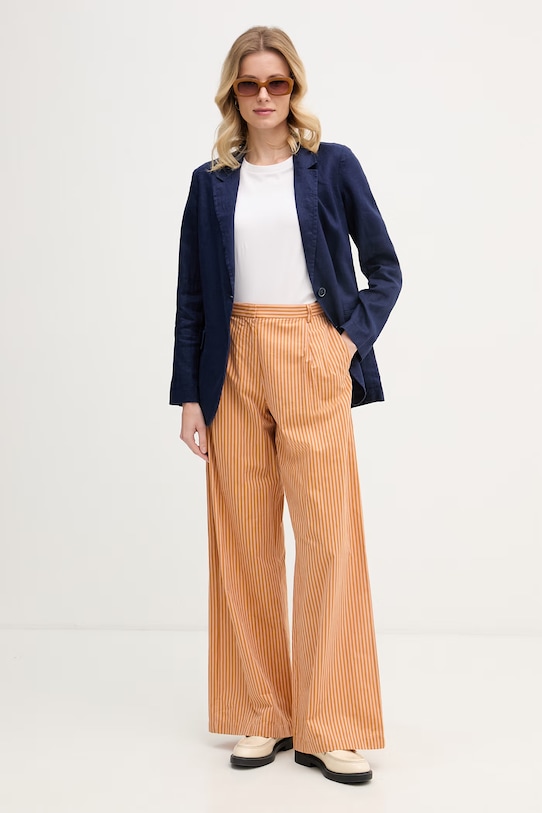 United Colors of Benetton sacou cu un singur rând de nasturi pentru femei, din in 2AGHDW00R. bleumarin AA00