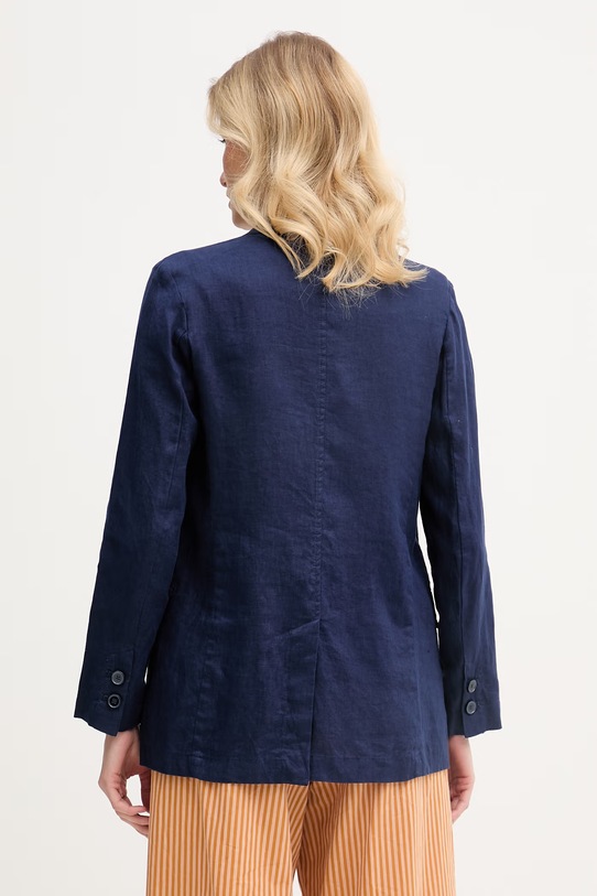 Îmbrăcăminte United Colors of Benetton sacou cu un singur rând de nasturi pentru femei, din in 2AGHDW00R. bleumarin
