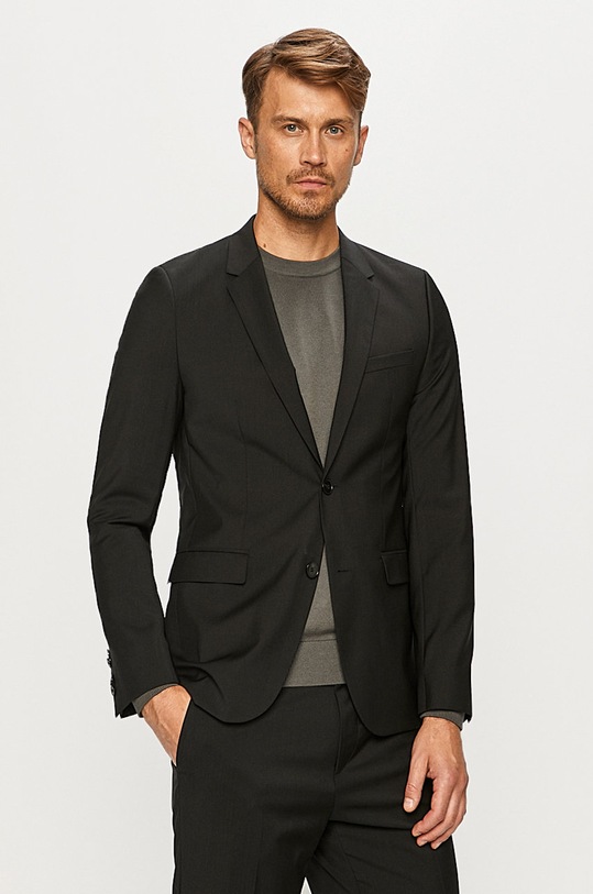 HUGO - Marynarka Extra Slim 50370301.NOS wełna czarny 50370301.NOS