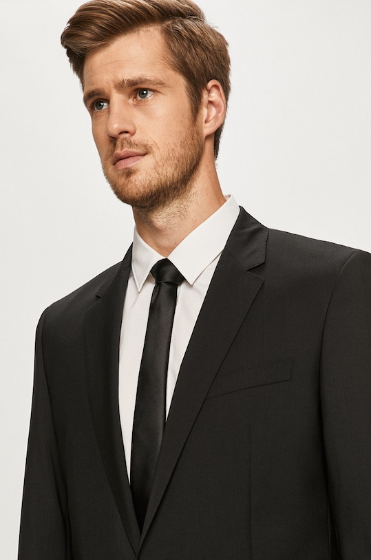 HUGO - Marynarka Slim Fit 50379442.NOS wełna czarny 50379442.NOS