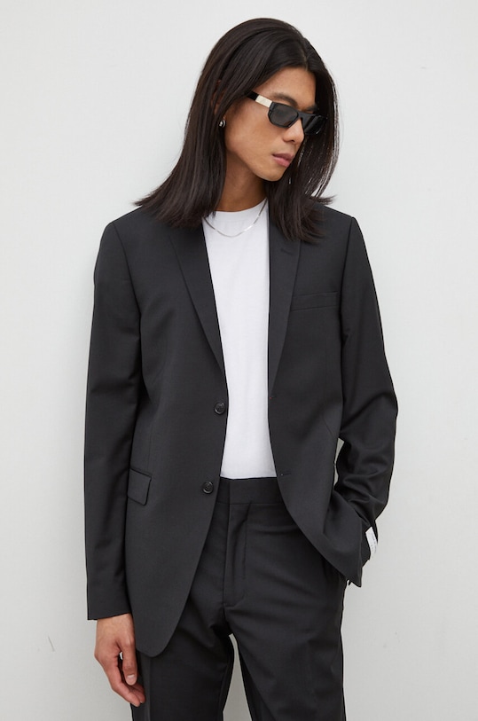 Tiger Of Sweden marynarka z domieszką wełny tkanina czarny T70699034Z