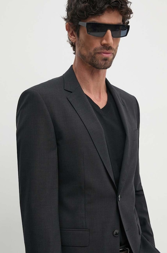 Vlněné sako BOSS šedá 50479994