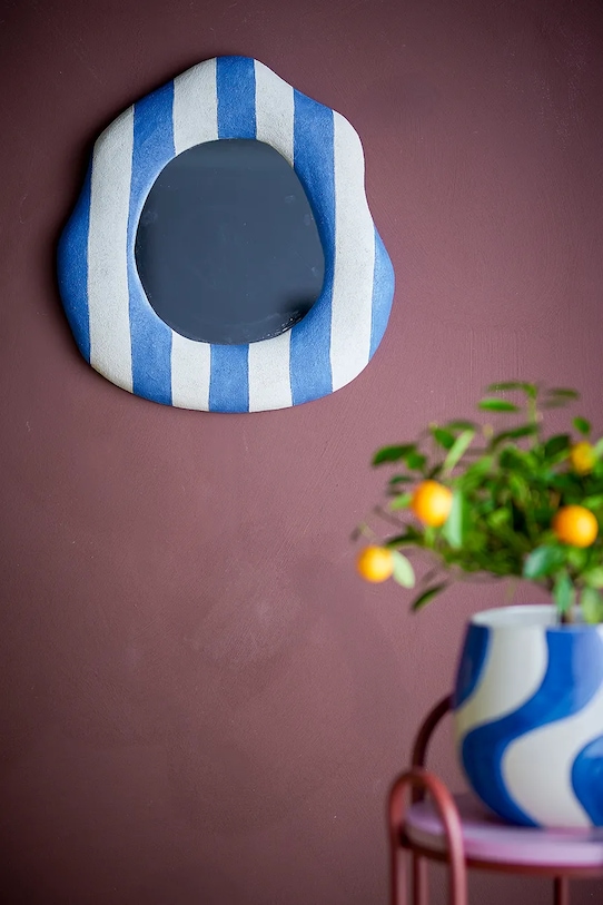 Bloomingville lustro ścienne Travis 39,5 x 38,5 x 3,5 cm 82063004 niebieski