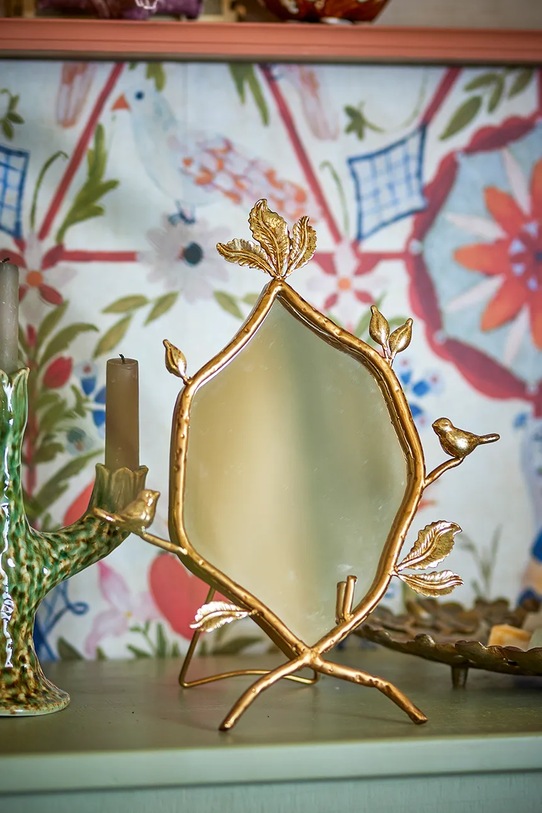 Козметично огледало Bloomingville Avila 25,4 x 33,5 x 3,5 cm жълт 82065025