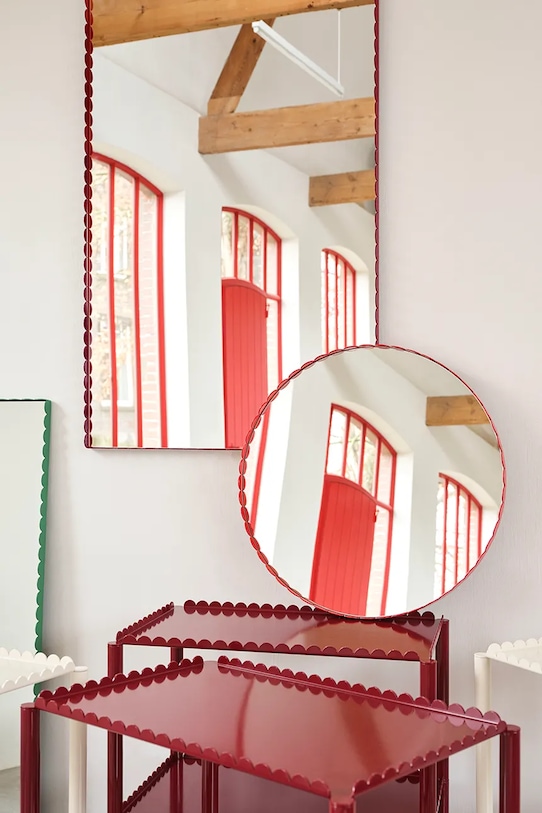 HAY lustro ścienne Arcs 3,5 x 60 x 60 cm AB312.A907.AB27 czerwony