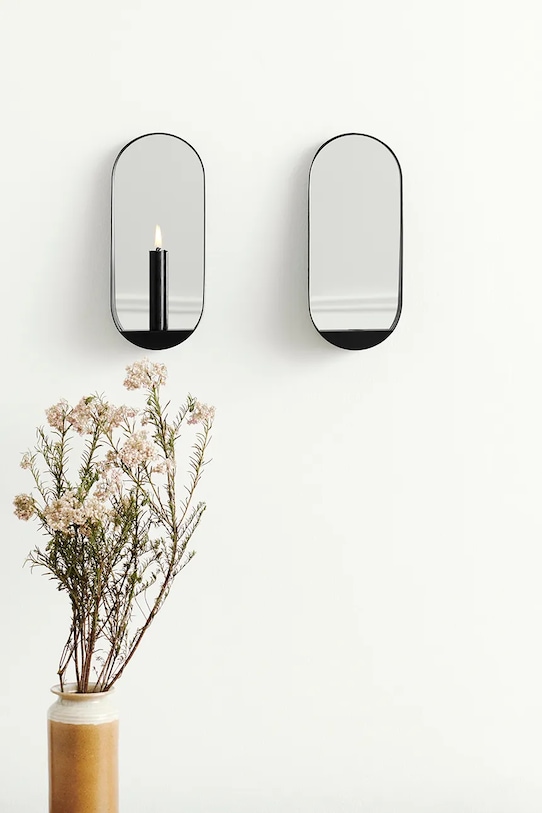 Salon i sypialnia Gejst lustro ścienne ze stali nierdzewnej 28 x 6,5 cm G10400 czarny