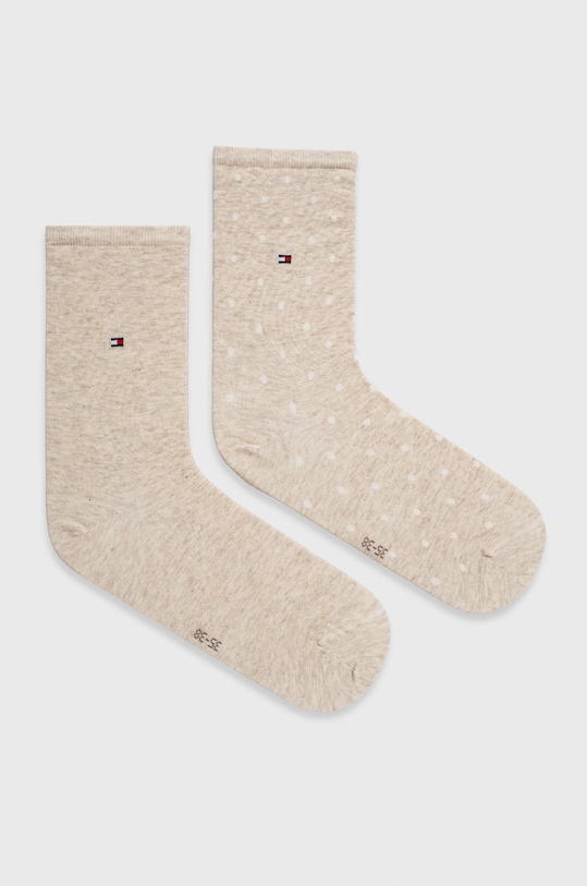 Tommy Hilfiger κάλτσες (2-pack) 100001493 ψηλές κάλτσες μπεζ 100001493
