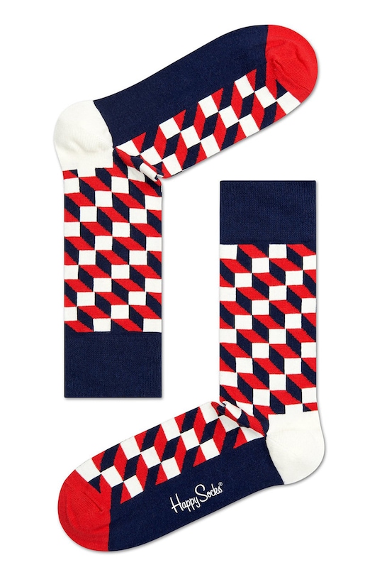 Happy Socks - Ponožky Filled Optic dlhé ponožky tmavomodrá FO01.068.D.