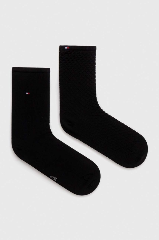Κάλτσες Tommy Hilfiger 2-pack ψηλές κάλτσες μαύρο 701227563.NOS