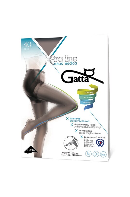 Gatta - Harisnya X-tra Line Relax Medica 40 DEN Planet friendly szürke relaxmedica.40