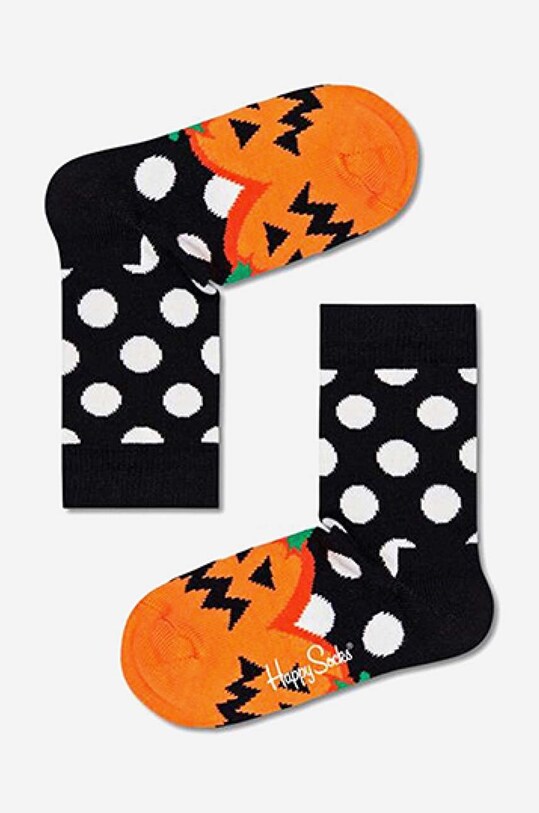 Happy Socks skarpetki dziecięce Halloween Pumpkin skarpetki długie czarny KHAL01.9100