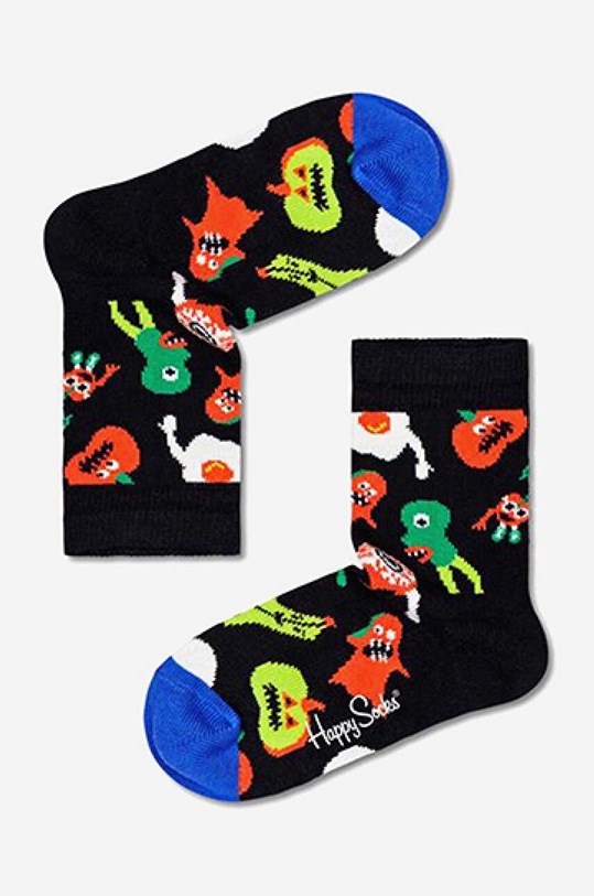 Happy Socks sosete copii Halloween Monsters sosete lungi negru KHAP01.9300