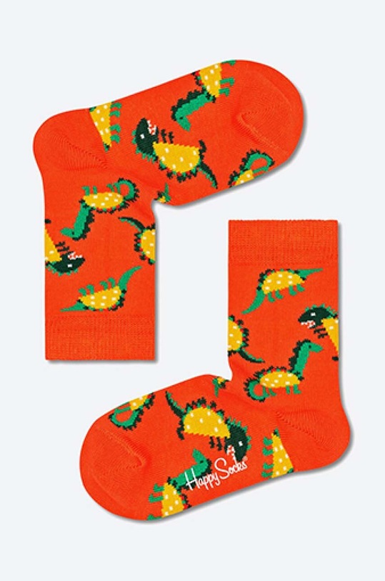Happy Socks skarpetki dziecięce Tacosaurus skarpetki długie pomarańczowy KTAS01.2900