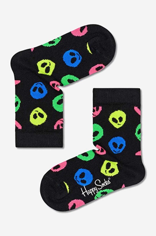 Detské ponožky Happy Socks Alien dlhé ponožky čierna KALN01.9300