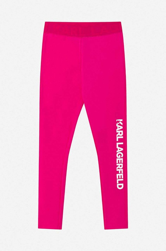 Karl Lagerfeld legginsy dziecięce z elastanem różowy Z14175
