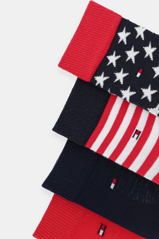 Detské ponožky Tommy Hilfiger 4-pak 701232850.9BYA červená AA00