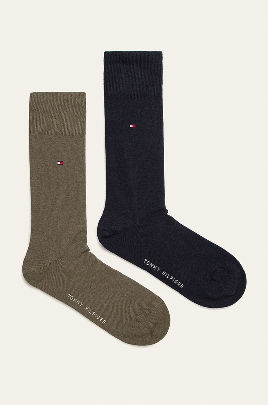 Ponožky Tommy Hilfiger 2-pack dlouhé ponožky zelená 371111